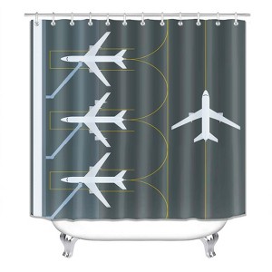 Airplane Line Shower Curtains for Bathroom Waterproof Fabric Bath Curtain Durable Soft Stylish Bathroom Decor 72x72 Inch - 1 of 1