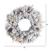 Nearly Natural 20-in Flocked Artificial Christmas Wreath with 35 Warm White LED Lights - 2 of 4