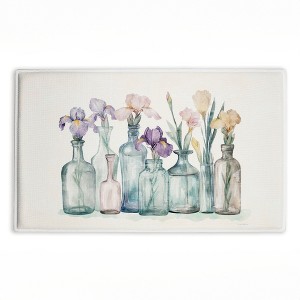 Stupell Industries Pastel Toned Iris Vases Printed Plush Bath Mat And Bath Rug, Design By Svetlana Aleynikova, 18"X30" - 1 of 4