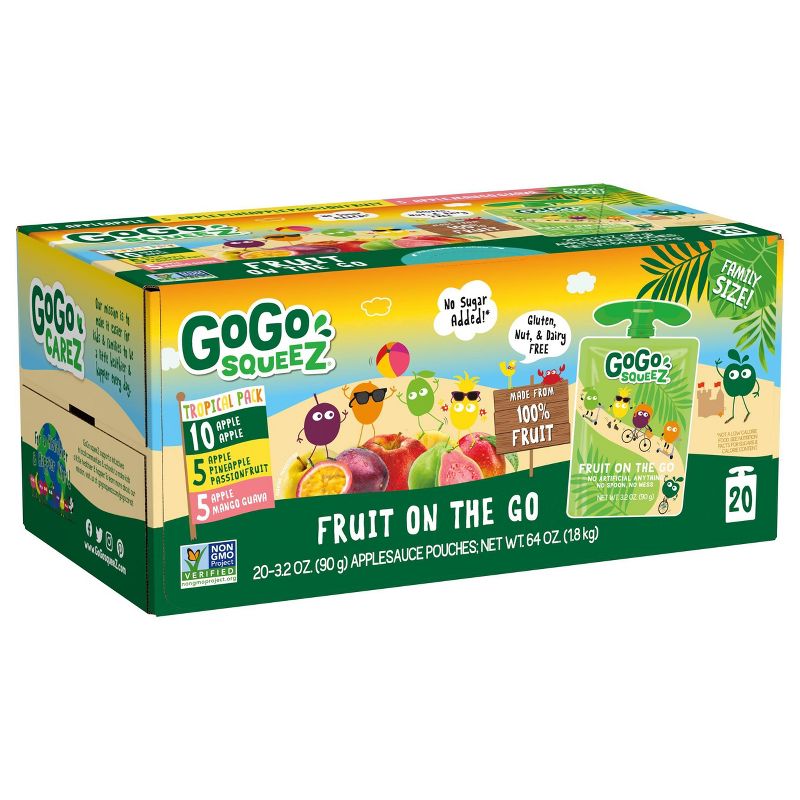 GoGo squeeZ Fruit Tropical Pack - 20ct, 3 of 10