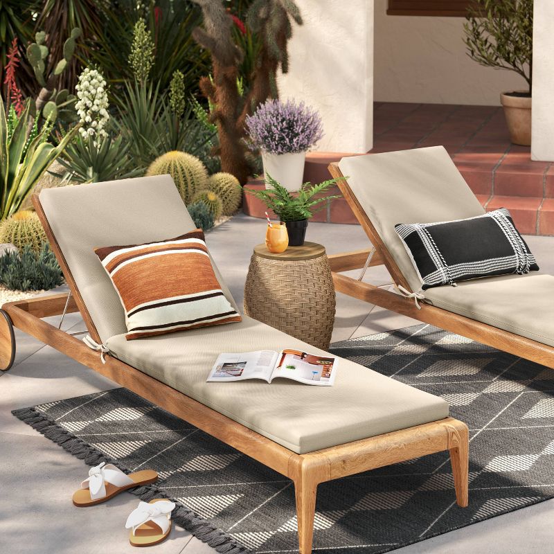 78"x24" Woven Outdoor Chaise Lounge Cushion - Threshold™, 3 of 7
