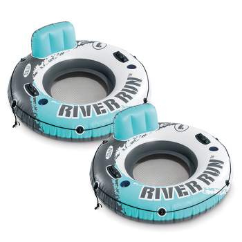 Intex River Run Single Inflatable Lake Floating Water Tube Lounger, Color Varies