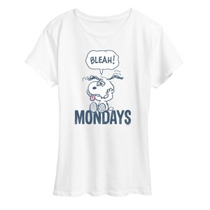 Women's - Peanuts - Bleah Mondays Snoopy -Women's Short Sleeve Graphic T-Shirt Short Sleeve Graphic T-Shirt - 1 of 4