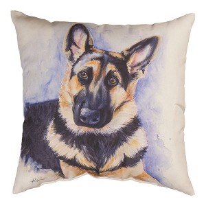 German Shepherd Themed 18 Inch Accent Pillow by Manual Woodworkers and Weavers - 1 of 3