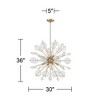 Possini Euro Design Dandelion 30" Modern Pendant Chandelier Ceiling Light Fixture Dining Room Over Table Sputnik 8-Light Clear Satin Gold Finish - 4 of 4