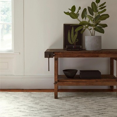 Ozzie Black and White Hand-Knotted Wool Rectangular Rug 2' x 3'