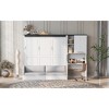 Queen Size Murphy Bed with Sofa, Desk and Storage Cabinet - 4 of 4