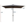 CAVINAS 10 x 6.5FT Patio Umbrella with LED Light and Crank,8 Ribs Market Patio Umbrella with Push Button for Backyard,Poolside,Deck - 3 of 4