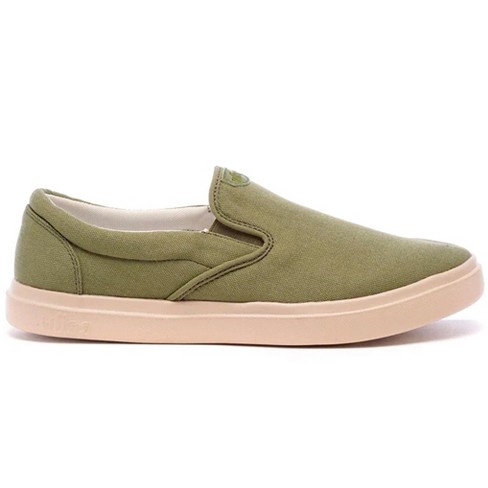 Womens olive green shop slip on sneakers