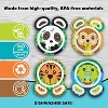 Bentology Zoo Friends Mealtime Melamine Feeding Plates- Panda, Alligator, Tiger & Monkey - Set of 4- Divided Compartments, BPA Free, Great for Kids - 4 of 4