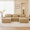 117" Modern Corduroy Fabric U-Shaped Modular Sectional Sofa for Living Room, 3-Seater Couch with Deep Seat and 2 Ottomans, Camel - 2 of 4