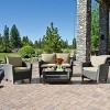 Tangkula 4PCS Cushioned Rattan Conversation Set w/ Coffee Table Patio Outdoor - 2 of 4