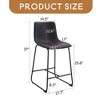 Set of 2 Modern Minimalist Style PU Material Bar Stools, suitable for kitchen - Leovsnove - 3 of 4