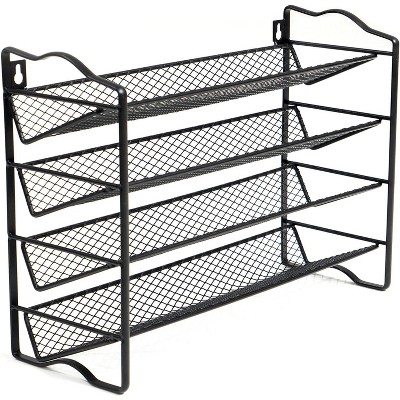 SpaceAid 4-Tier Spice Rack Organizer for Cabinet, Countertop, Pantry,or Wall Mount - Jars Not Included