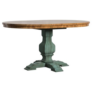 South Hill Oval Extendable Pedestal Base Dining Table - Deep Aqua - Inspire Q, Blue