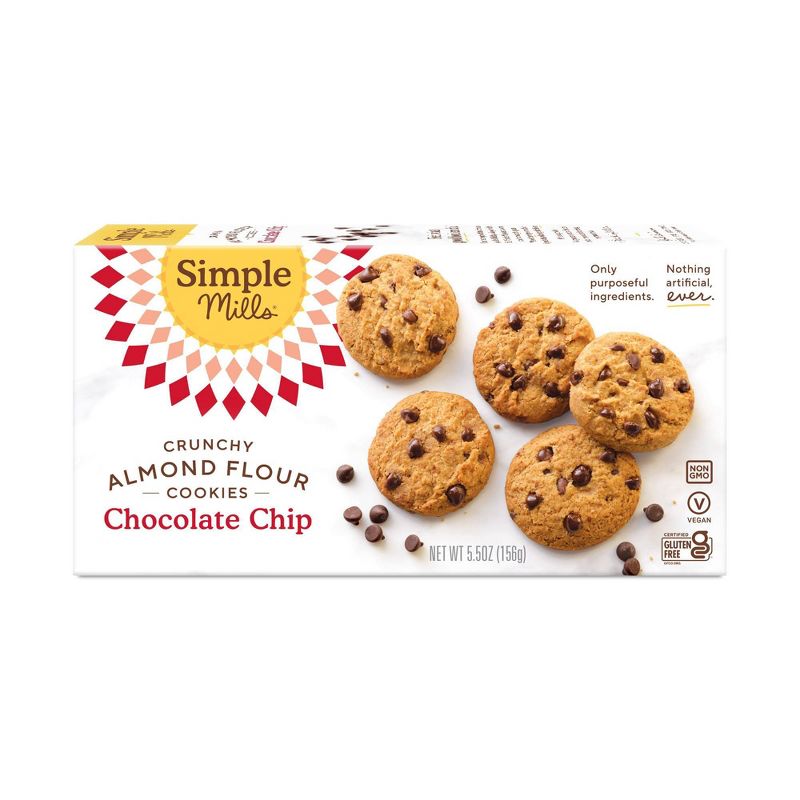 Simple Mills Crunchy Chocolate Chip Cookies - 5.5oz, 3 of 8