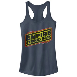 Juniors Womens Star Wars Episode V Logo Racerback Tank Top - 1 of 3