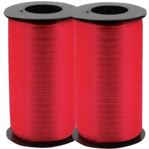 LoonBalloon 500 Yards Hot Red Curling Ribbon ‚ 3/16 Inch wide Gift & Balloon Decor (2-Pack) - 1 of 4
