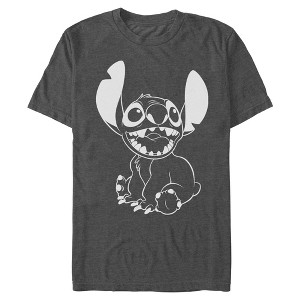 Men's Lilo & Stitch Negative Black and White T-Shirt - 1 of 4