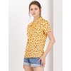 Allegra K Women's Bow Tie Neck Short Sleeve Floral Printed Chiffon Blouse - 4 of 4