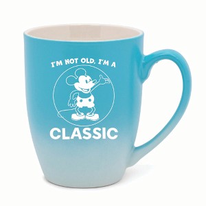 Elanze Designs I'm Not Old I'm A Classic Two Toned Ombre Matte 10 ounce New Bone China Coffee Tea Cup Mug, Teal and White - 1 of 4
