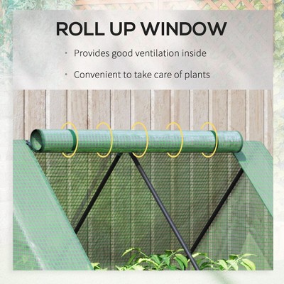 Green Steel Raised Garden Bed with Mini Greenhouse Cover