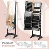 Tangkula Standing Jewelry Cabinet Full Length Mirror Lockable w/ 3-Color LED Lights - 2 of 4