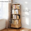 SKRAN 5 Tier Rotating Bookshelf, 360° Display Round Spinning Bookshelf with Wheels,Rotating Bookshelf Tower for Bedroom,Living Room,Home,Wood Color - 3 of 4