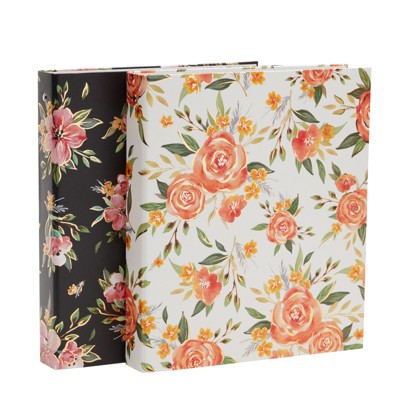 Paper Junkie 2 Pack Floral 3 Ring Binder with 1.5 Inch Rings, 250 Sheet Capacity, 11.5 x 10 In