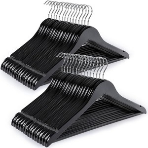 Paaaawaters Wooden Hangers 30 Pack, Natural Wood Clothes Hangers, Durable Coat Hanger with 360-Degree Rotatable Hook - 1 of 4