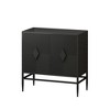 Modern Wooden Storage Cabinet Accent Cabinet with Metal Leg Featuring Two-tier Storage - 4 of 4