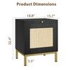 Rattan Night Stands Set 2, Modern Farmhouse Pattern Side Table, End Table with Tray - 3 of 4