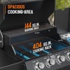 ROVSUN 4 Burner Propane Gas Grill with Side Burner, BBQ Grills with Enameled Cast Iron Grates & Cabinet for Outdoor Garden Patio Backyard Barbecue - 3 of 4