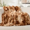 Cozy Bliss Faux Fur Plush Decorative Blanket, Cozy Warm Striped Throw Blanket - 2 of 4