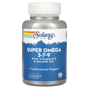 Solaray Super Omega 3-7-9 with Vitamin D-3 & Salmon Oil, 120 Softgels - 1 of 2