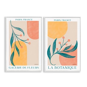 Stupell Industries Botanicals over Geometrics 2pc Framed Giclee Art Set - 1 of 4