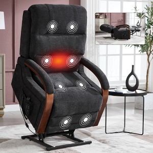 ChicFurnit Living Room Chair Arm Accent Chair Chenille / Leatheraire Power Lift Recliner with Massage Heat Dual Motor Elder Chair for Living Room - 1 of 4