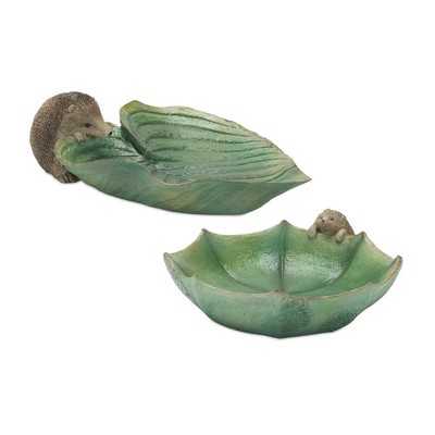Melrose Garden Leaf Bird Bath (Set of 2)