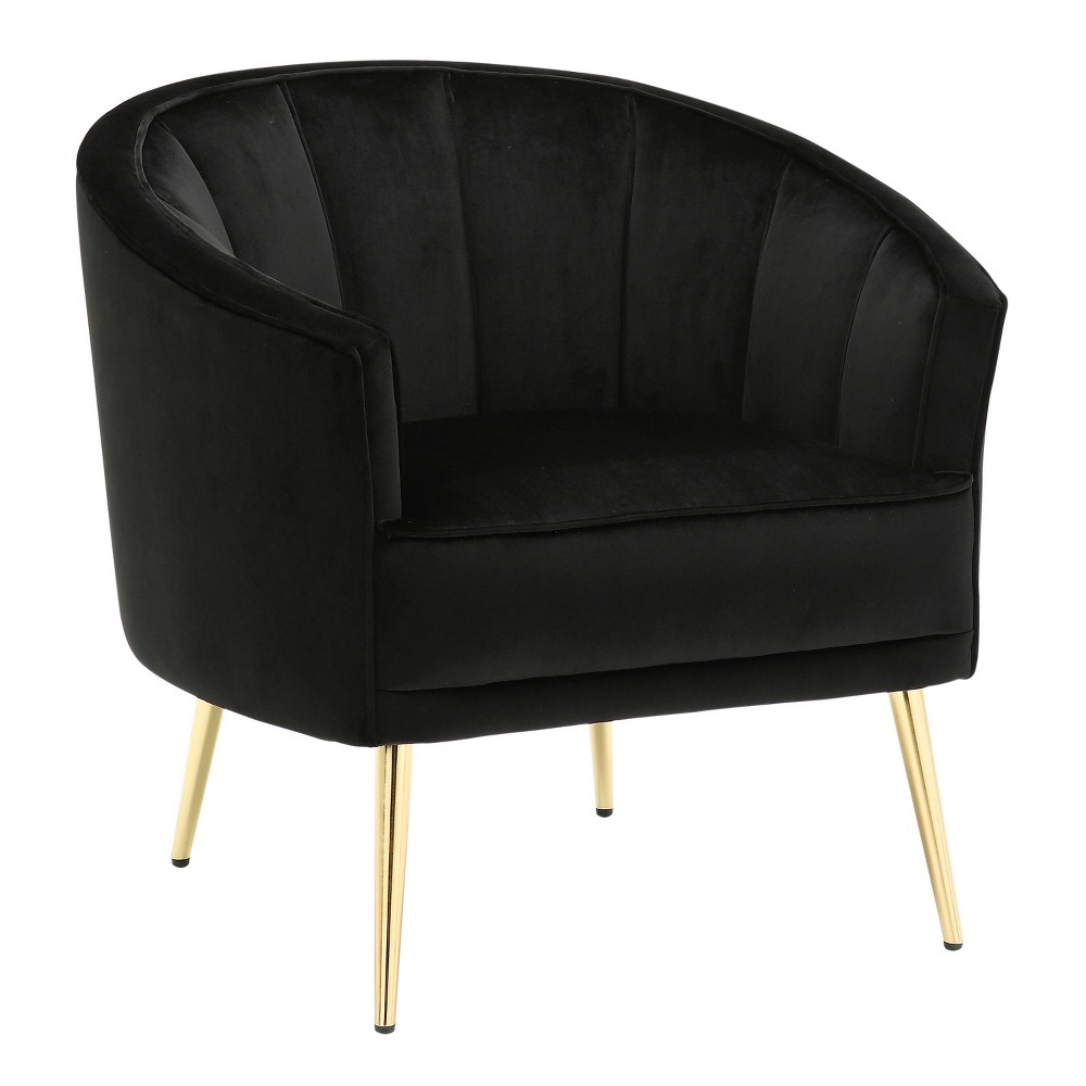 Photos - Chair Tania Contemporary Upholstered Accent  Gold/Black - LumiSource