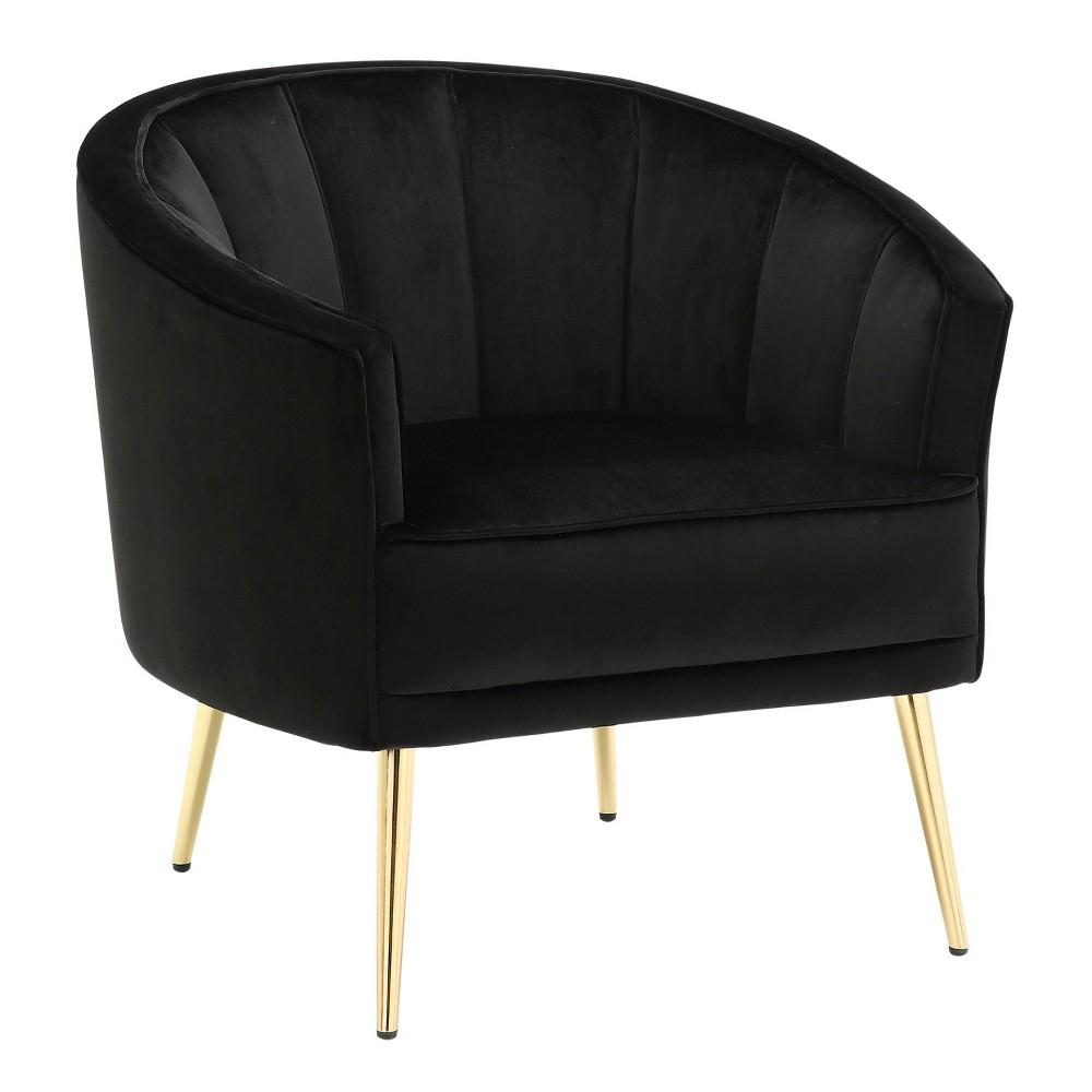 Photos - Coffee Table Tania Contemporary Upholstered Accent Chair Gold/Black - LumiSource: Velve