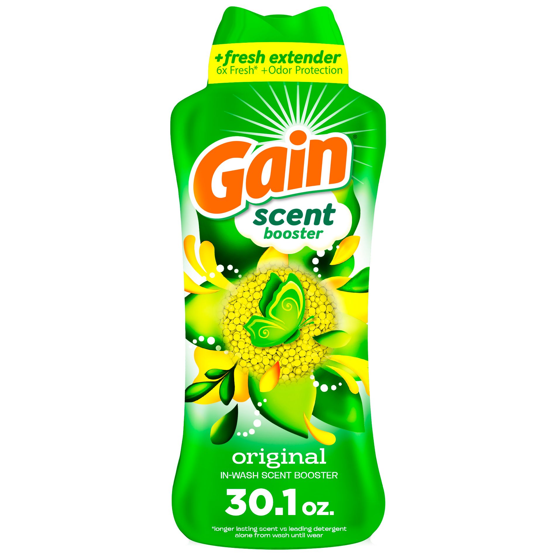 Gain Fireworks Original In-Wash Scent Booster Beads - 30.1oz: Bleach-Free, Spill-Resistant Lid, Plastic Bottle