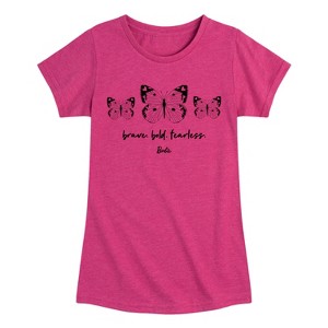 Girls' - Barbie - Brave, Bold, and Fearless Fitted Short Sleeve Graphic T-Shirt - 1 of 3