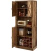 GDFStudio Pueblo 76" Tall Rustic Faux Rattan Wine Cabinet with 12 Wine Storage Compartments and Glass Holders - 4 of 4