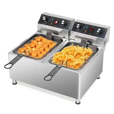 Winado 36 QT 240V 6600W Double Tank Electric Deep Fryer with Timer