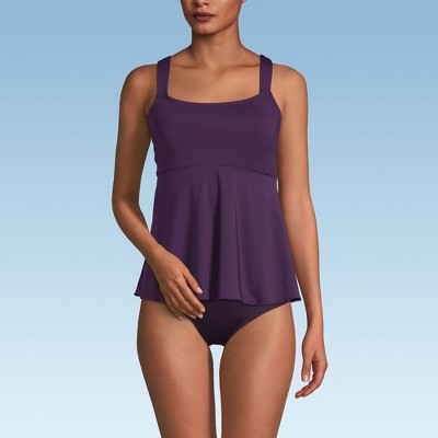 Lands' End Women's Adjustable Scoop Neck Flutter Tankini Top