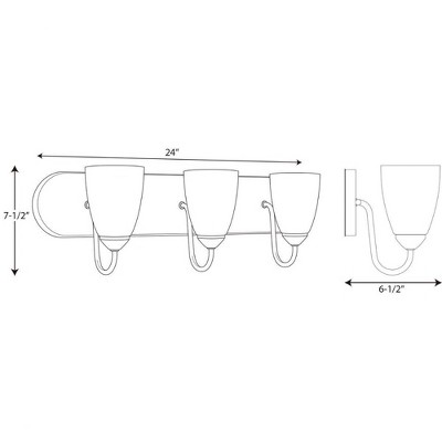 Bronze Elegance 3-Light Dimmable Vanity Sconce with Etched Glass Shades
