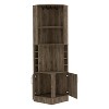 TIRAMISUBEST 71 Inch Brown Wooden Bar Cabinet with Storage - Modern Accent Piece for Home or Office - 3 of 4
