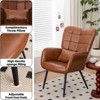 NicBex Leather Accent Chair,Upholstered Living Room Chairs with High Backrest and Metal Legs,Modern Arm Chair,Accent Chairs for Living Room - 4 of 4