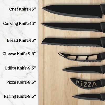 7Pcs Knife Set Ultra Sharp Stainless Steel Rust Free Chef Kitchen Knives with Ergonomic Design by Lux Decor