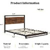 Homhougo King Bed Frame with Wood Headboard and Footboard, with Under Bed Storage, 6 Inch High, No Box Spring Needed, Easy Assembly, Rustic Brown - 3 of 4